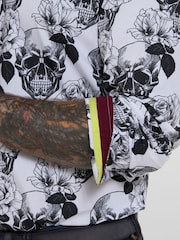 Joe Browns Black Monochrome Skull Print Shirt - Image 3 of 7