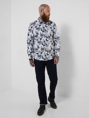 Joe Browns Black Monochrome Skull Print Shirt - Image 5 of 7