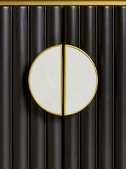 Clarke & Clarke Ribbed Black Mango Wood Calisto Large Sideboard - Image 9 of 9