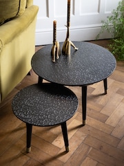 Rockett St George Black Leopard Print Coffee Nest - Image 1 of 3