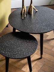 Rockett St George Black Leopard Print Coffee Nest - Image 2 of 3