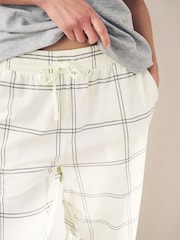 Ecru Check Soft Pyjama Bottoms with Wool - Image 4 of 7