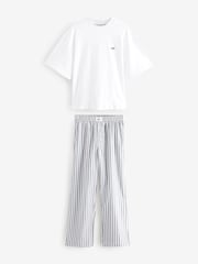self. Black/White 100% Cotton Short Sleeve Pyjamas - Image 9 of 13