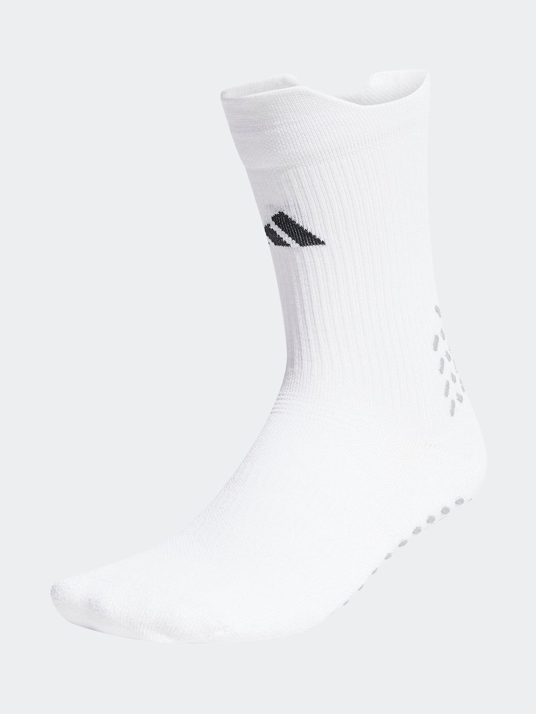 adidas White Football Grip Print CU Socks - Image 1 of 3