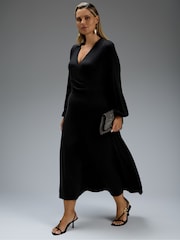 Live Unlimited Black Jersey V-Neck Maxi Dress - Image 5 of 6