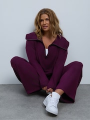 Live Unlimited Purple Plum Half Zip Supersoft Jumper - Image 2 of 6