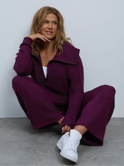 Live Unlimited Purple Plum Half Zip Supersoft Jumper - Image 4 of 6