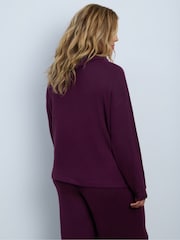 Live Unlimited Purple Plum Half Zip Supersoft Jumper - Image 6 of 6