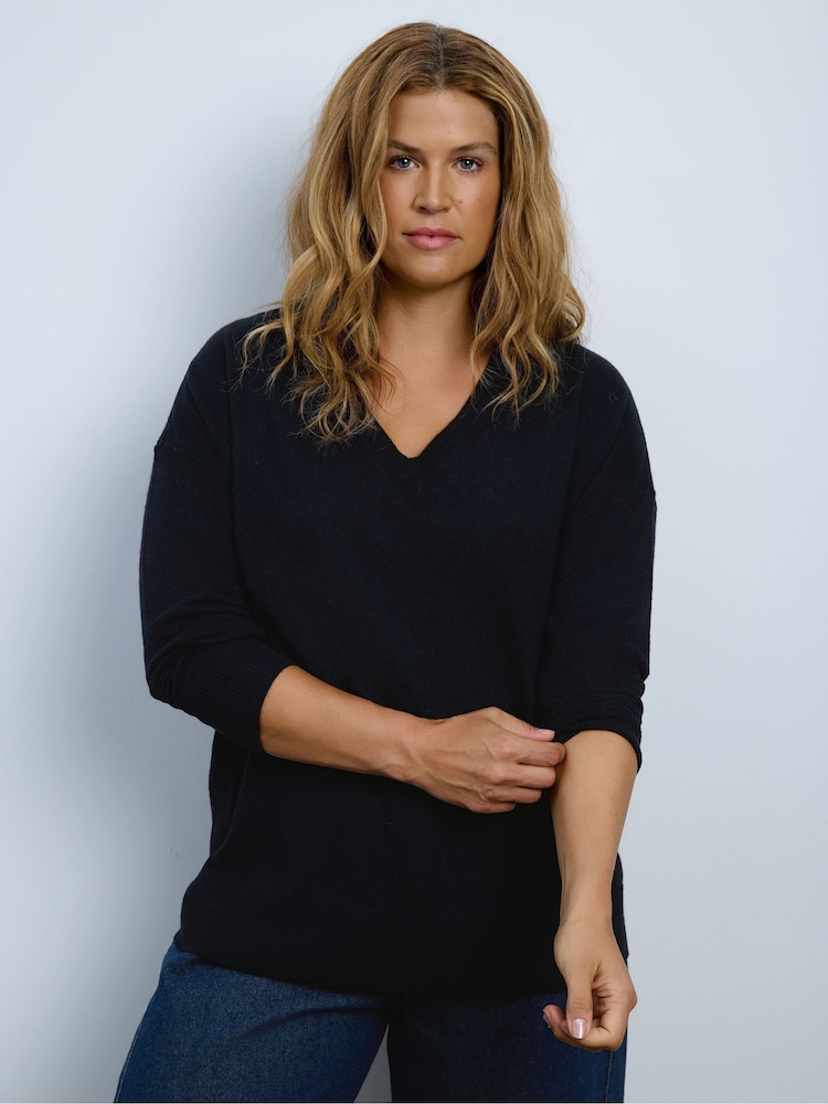 Live Unlimited V-Neck Knitted Jumper - Attēls 2 no 3
