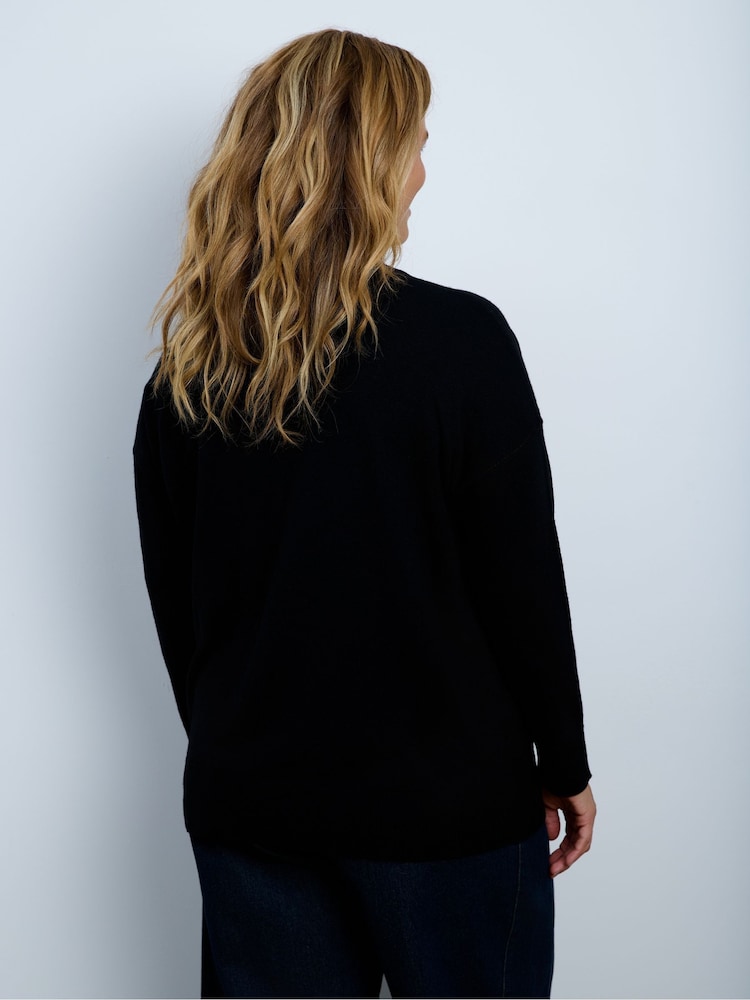 Live Unlimited V-Neck Knitted Jumper - Attēls 3 no 3