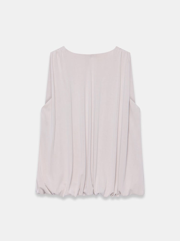 Mint Velvet Natural V-Neck Bubble Hem Top - Image 7 of 7