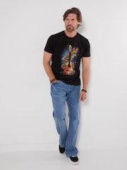 Joe Browns Black Floral Guitar T-Shirt - Image 3 of 5