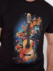 Joe Browns Black Floral Guitar T-Shirt - Image 4 of 5