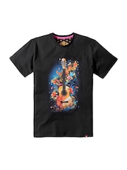 Joe Browns Black Floral Guitar T-Shirt - Image 5 of 5