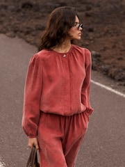 Mint Velvet Red Long Sleeve Bomber Blouse - Image 1 of 8