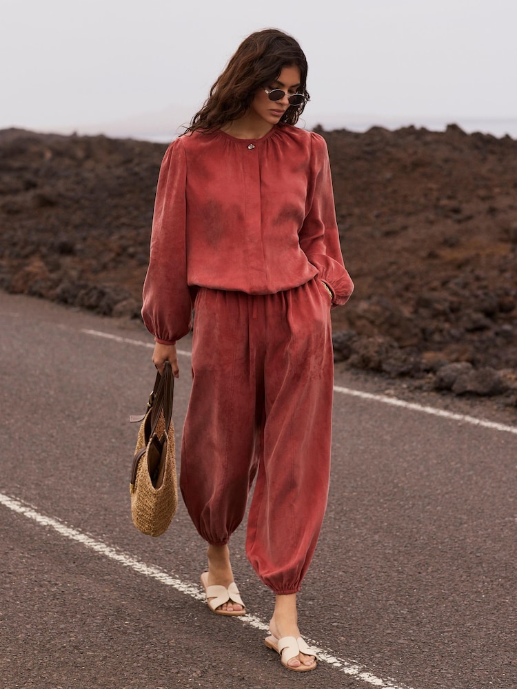 Mint Velvet Red Long Sleeve Bomber Blouse - Image 2 of 8 Mint Velvet Red Long Sleeve Bomber Blouse - Image 2 of 8