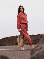 Mint Velvet Red Long Sleeve Bomber Blouse - Image 5 of 8