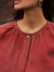 Mint Velvet Red Long Sleeve Bomber Blouse - Image 6 of 8