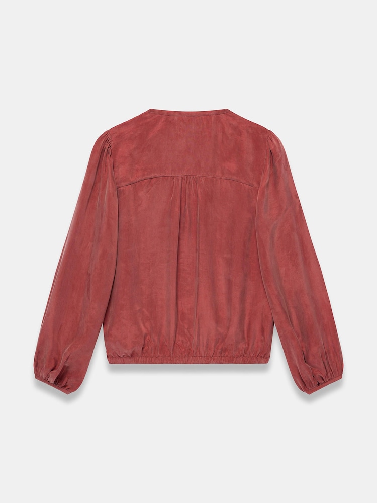 Mint Velvet Red Long Sleeve Bomber Blouse - Image 8 of 8 Mint Velvet Red Long Sleeve Bomber Blouse - Image 8 of 8