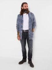 Joe Browns Blue Indigo Acid Washed Cardigan - Image 5 of 8