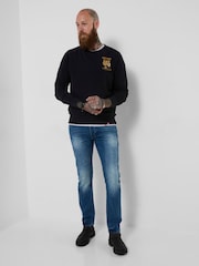 Joe Browns Black Tiger Riders Back Print Crew Sweat Top - Image 2 of 6
