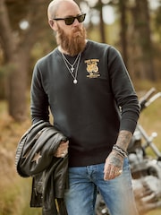 Joe Browns Black Tiger Riders Back Print Crew Sweat Top - Image 3 of 6