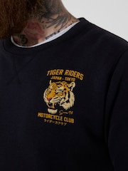 Joe Browns Black Tiger Riders Back Print Crew Sweat Top - Image 6 of 6