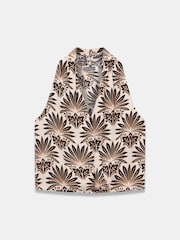 Mint Velvet Black Satin Geo Print Halter Top - Image 7 of 8