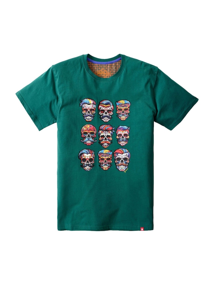 Joe Browns Green Dapper Skull T-Shirt - Image 5 of 5 Joe Browns Green Dapper Skull T-Shirt - Image 5 of 5