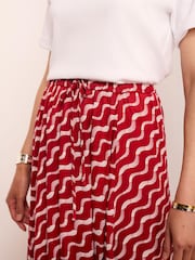 Mint Velvet Red Satin Printed Maxi Skirt - Image 4 of 7