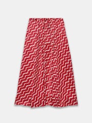 Mint Velvet Red Satin Printed Maxi Skirt - Image 6 of 7