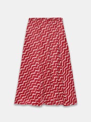 Mint Velvet Red Satin Printed Maxi Skirt - Image 7 of 7