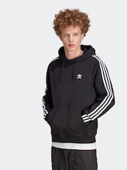 adidas Originals Black 3-Stripes Hoodie - Image 1 of 7