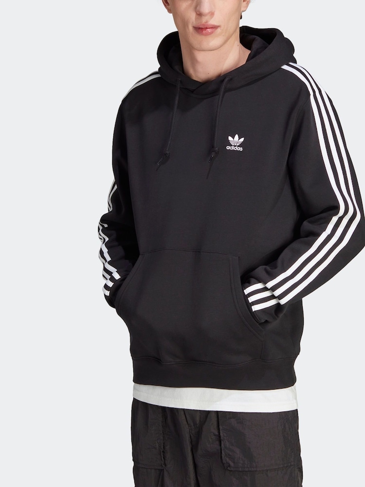 adidas Originals Black 3-Stripes Hoodie - Image 2 of 7