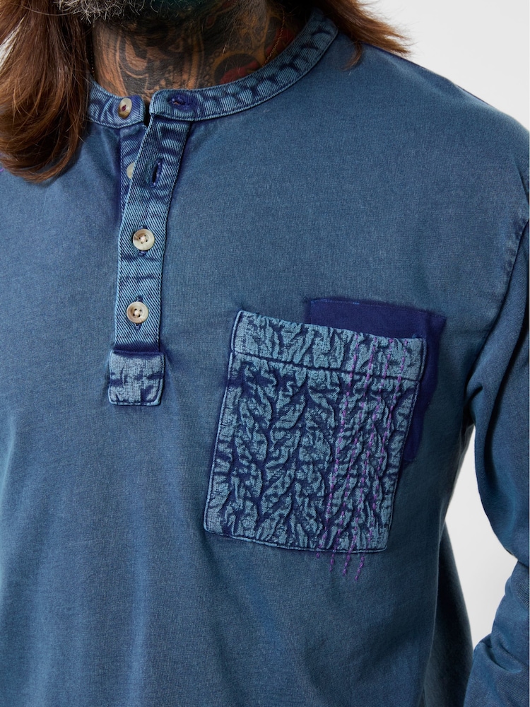 Joe Browns Incredible Customised Henley Long Sleeve T-Shirt - 5şəkildən 2 şəkil
