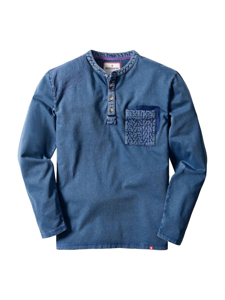 Joe Browns Incredible Customised Henley Long Sleeve T-Shirt - 5şəkildən 5 şəkil