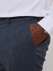 Joe Browns Blue Charming Herringbone Trousers - Image 2 of 8