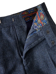Joe Browns Blue Charming Herringbone Trousers - Image 7 of 8