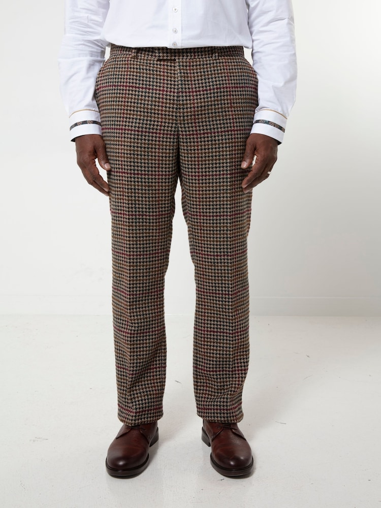 Joe Browns Brown Heritage Houndstooth Trousers - Image 1 of 9 Joe Browns Brown Heritage Houndstooth Trousers - Image 1 of 9
