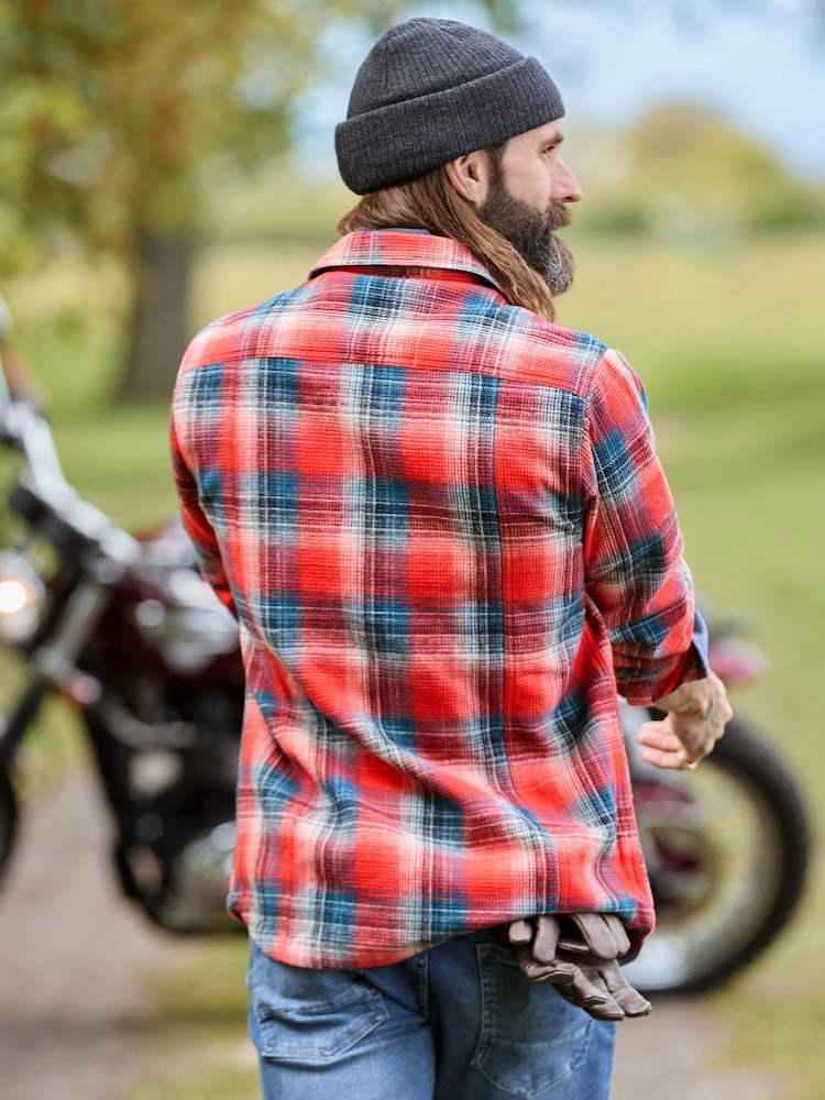 Joe Browns Red Wayfarer Waffle Check Shirt - Image 2 of 8 Joe Browns Red Wayfarer Waffle Check Shirt - Image 2 of 8