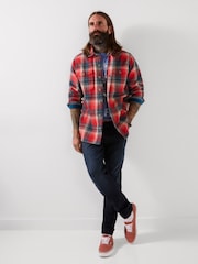 Joe Browns Red Wayfarer Waffle Check Shirt - Image 6 of 8