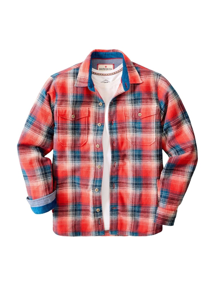 Joe Browns Red Wayfarer Waffle Check Shirt - Image 8 of 8 Joe Browns Red Wayfarer Waffle Check Shirt - Image 8 of 8