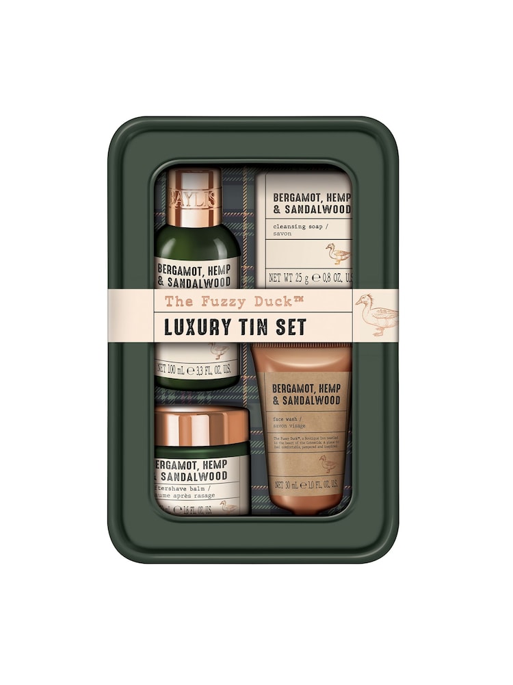 Baylis & Harding The Fuzzy Duck Bergamot, Hemp & Sandalwood Luxury Grooming Tin Gift Set - Image 1 of 5 Baylis & Harding The Fuzzy Duck Bergamot, Hemp & Sandalwood Luxury Grooming Tin Gift Set - Image 1 of 5
