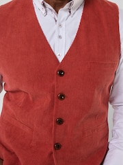 Joe Browns Orange Claymore Cord Waistcoat - Image 6 of 8