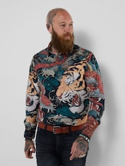 Joe Browns Blue Dragon V Tiger Print Shirt - Image 2 of 7