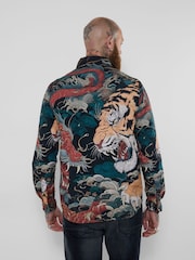 Joe Browns Blue Dragon V Tiger Print Shirt - Image 4 of 7