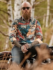 Joe Browns Blue Dragon V Tiger Print Shirt - Image 6 of 7
