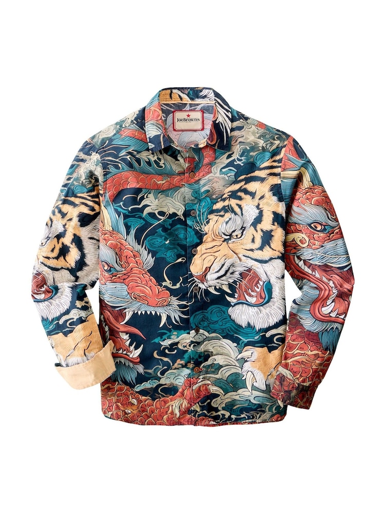 Joe Browns Blue Dragon V Tiger Print Shirt - Image 7 of 7