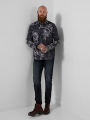 Joe Browns Grey Japanese Floral Print Shirt - Image 2 of 5