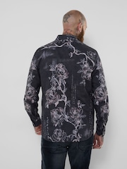 Joe Browns Grey Japanese Floral Print Shirt - Image 3 of 5